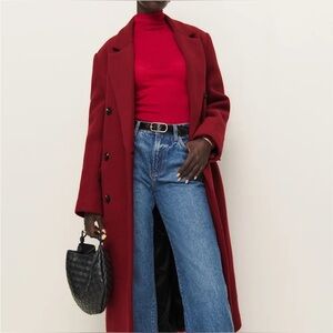 Reformation Lucas Coat in Lipstick Size XS